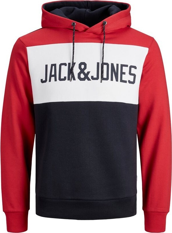 Толстовка JJELOGO BLOCKING SWEAT HOOD NOOS 12172344 Tango Red Jack & Jones XXL Червоний — фото 7