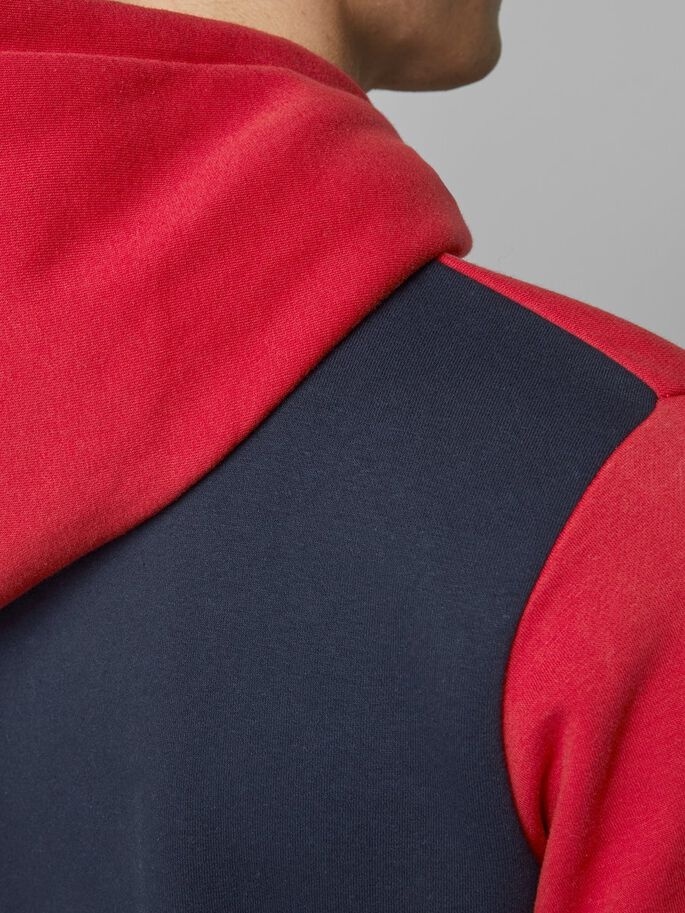 Толстовка JJELOGO BLOCKING SWEAT HOOD NOOS 12172344 Tango Red Jack & Jones XXL Червоний — фото 6