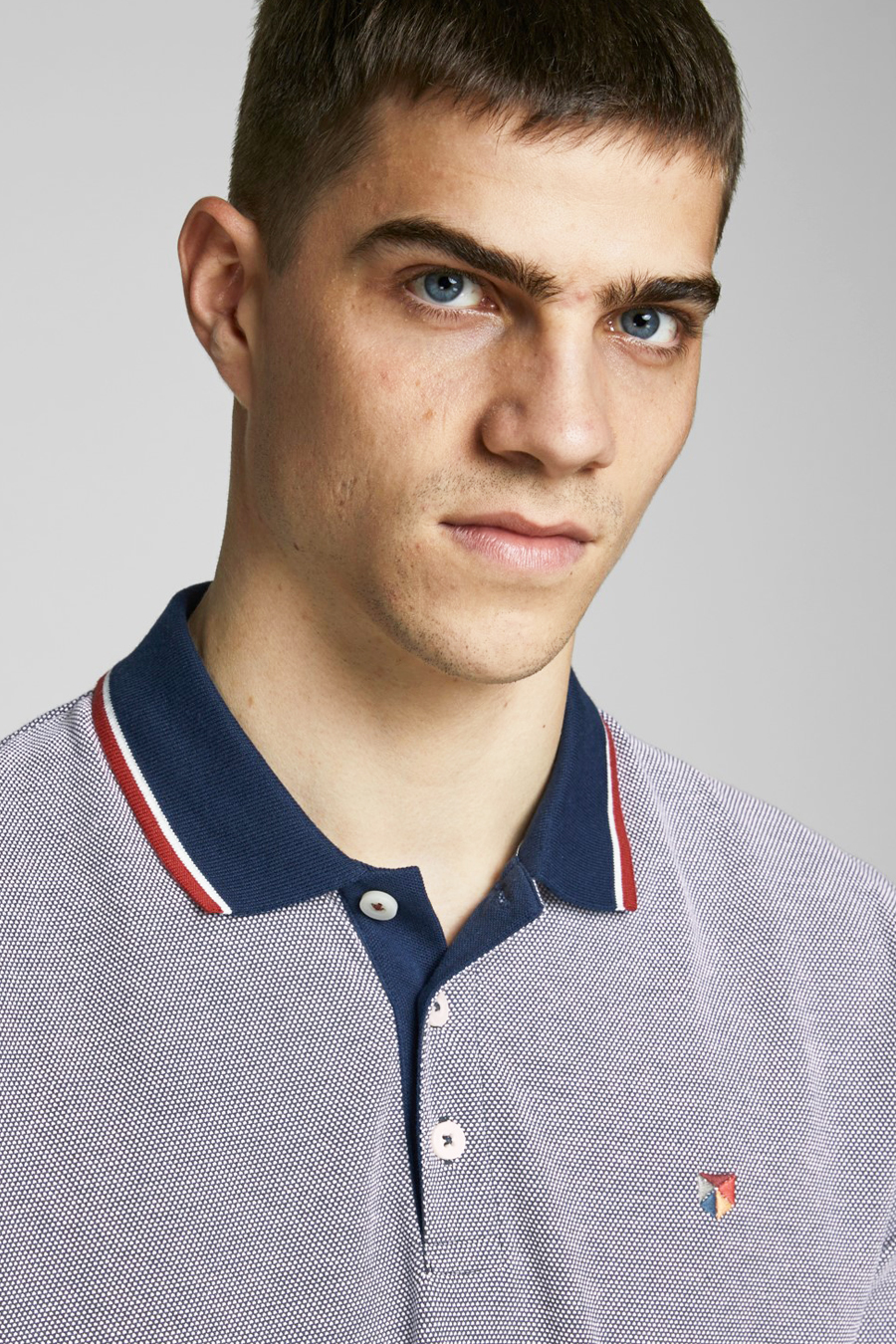 Поло JPRBLUWIN POLO SS NOOS 12169064-Mood Indigo-Fit:REG W. WHISPER WHITE Jack & Jones XXL Сірий — фото 5