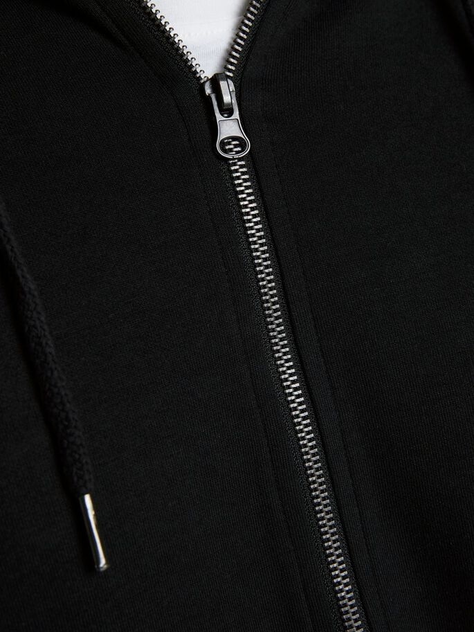 Толстовка JJEBASIC SWEAT ZIP HOOD NOOS PS 12182493-Black Jack &amp; Jones PLUS 2XL Чорний — фото 4