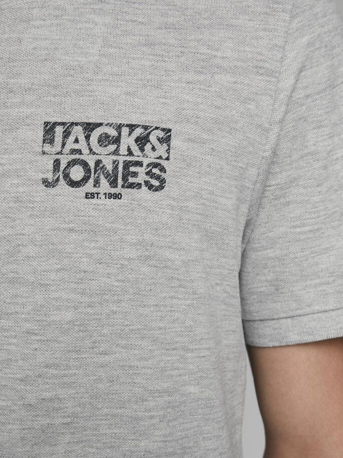 Поло JJHERO POLO SS CAT 12175087 Grey Melange Jack & Jones S Сірий — фото 6