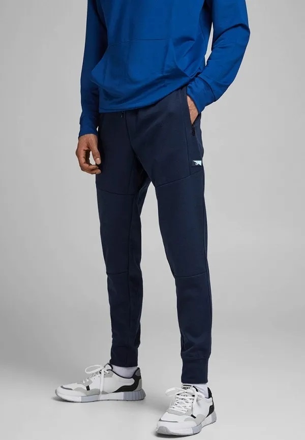 Штани JPSTWILL JJAIR SWEAT PANTS NOOS NB 12184970-Navy Blazer-Detail:MELANGE Jack & Jones M Темно-синій — фото 3