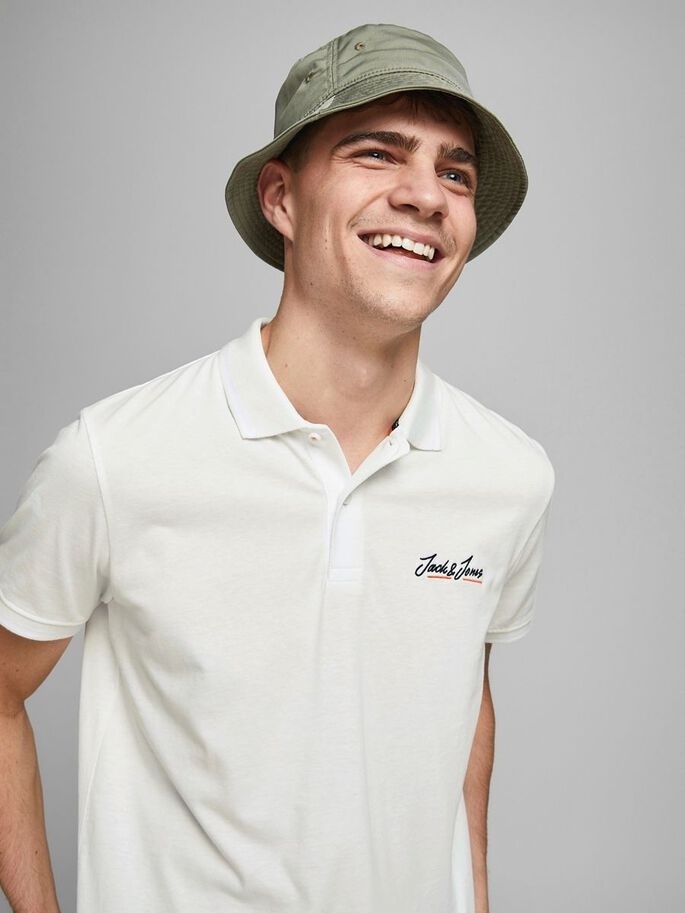 Поло JORTONS POLO SS SN 12186778 Cloud Dancer Jack & Jones XXL Білий — фото 5