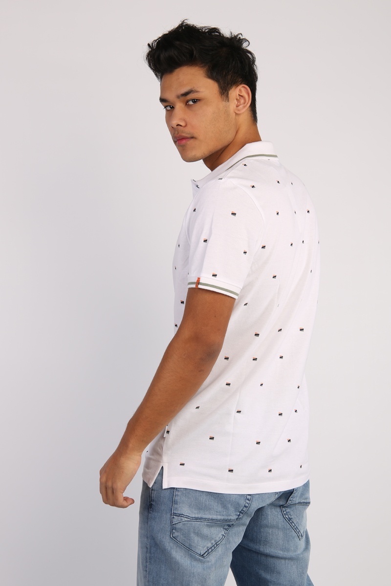 Поло JORLOGON AOP POLO SS 12185609 White Jack & Jones XL Білий — фото 4