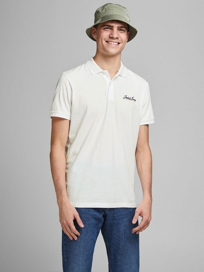 Поло JORTONS POLO SS SN 12186778 Cloud Dancer Jack & Jones XXL Білий — фото 4