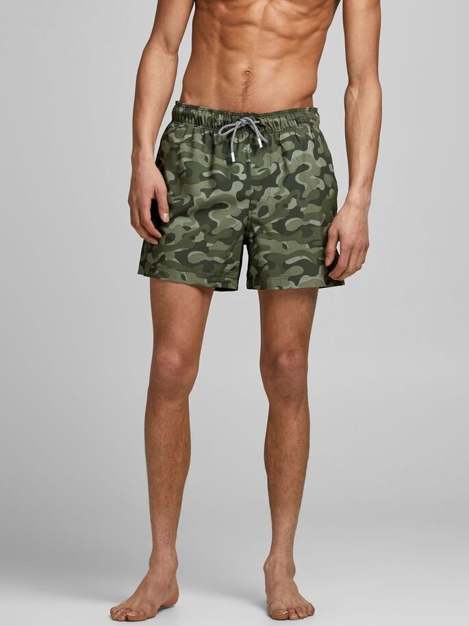 Плавальні шорти JJIMAUI JJSWIMSHORTS ST CAMO PRINT 12186940 Forest Night Jack & Jones L Хакі — фото 3