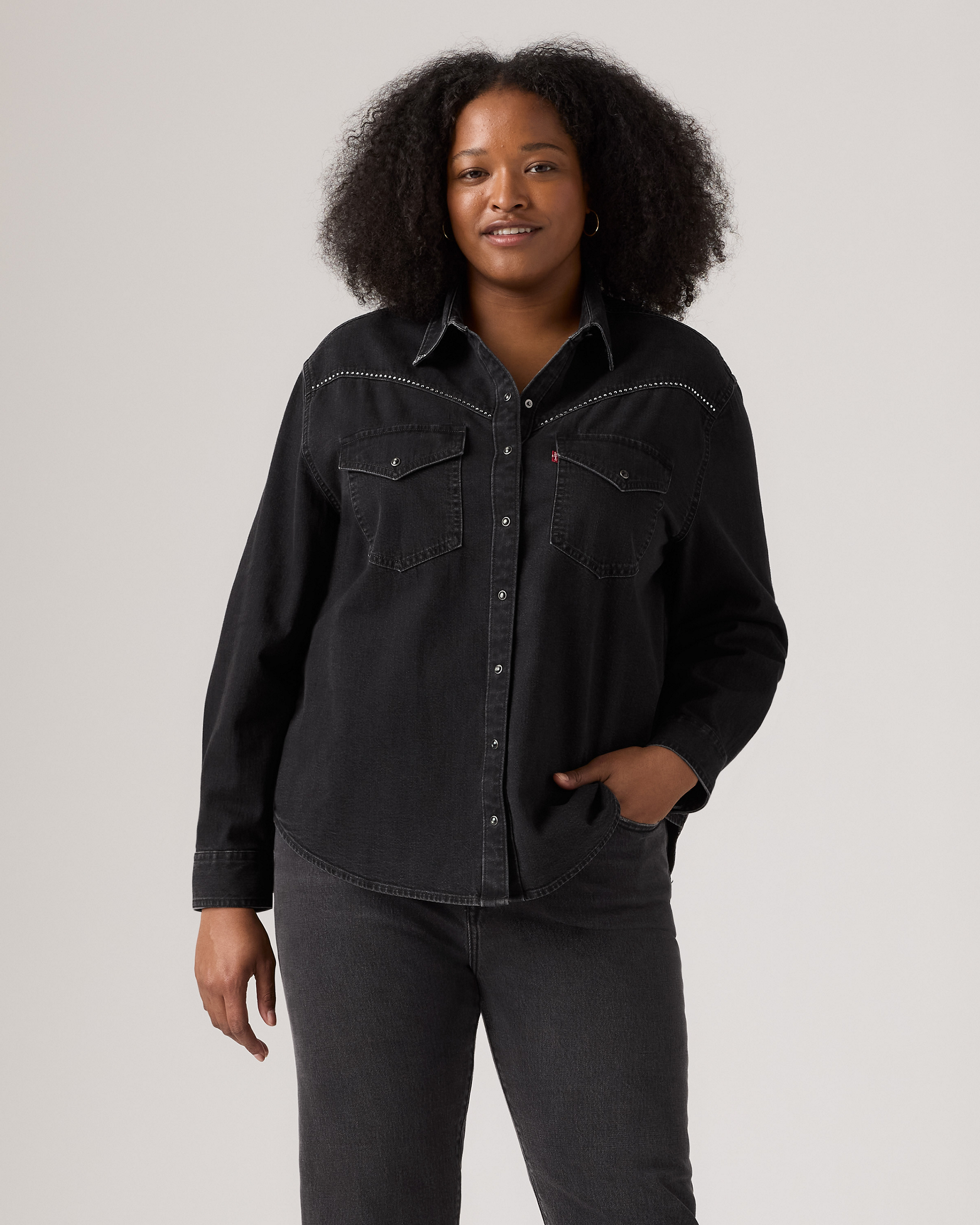 Жіноча джинсова сорочка Levi's зі стразами 1159856491 — фото 6