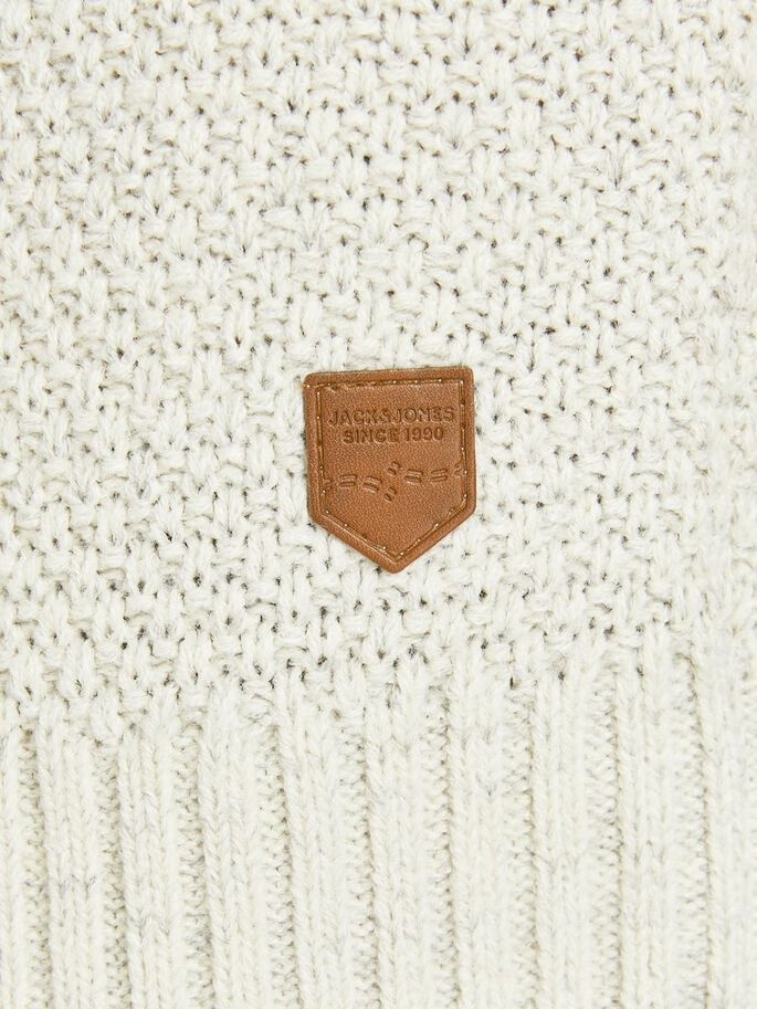 Пуловер JJCRAIG KNIT CREW NECK 12189968-Cloud Dancer Jack & Jones S Білий — фото 6