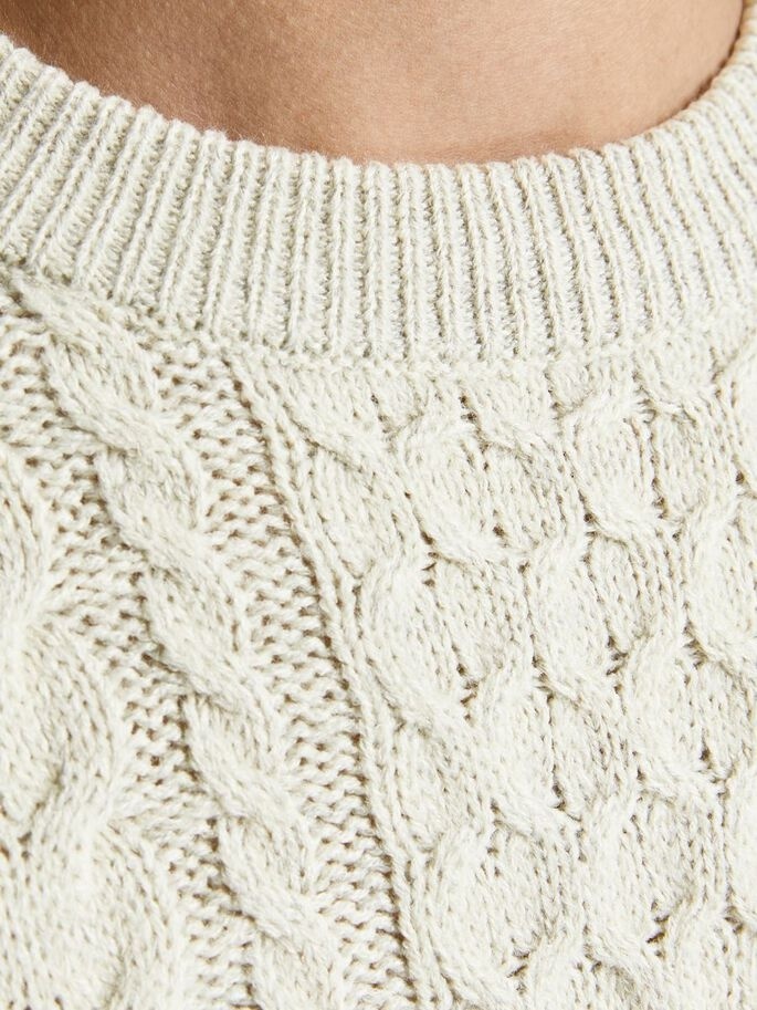 Пуловер JJCRAIG KNIT CREW NECK 12189968-Cloud Dancer Jack & Jones S Білий — фото 5