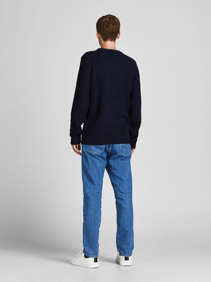 Пуловер JJCRAIG KNIT CREW NECK 12189968-Sky Captain Jack & Jones XXL Темно-синій — фото 4