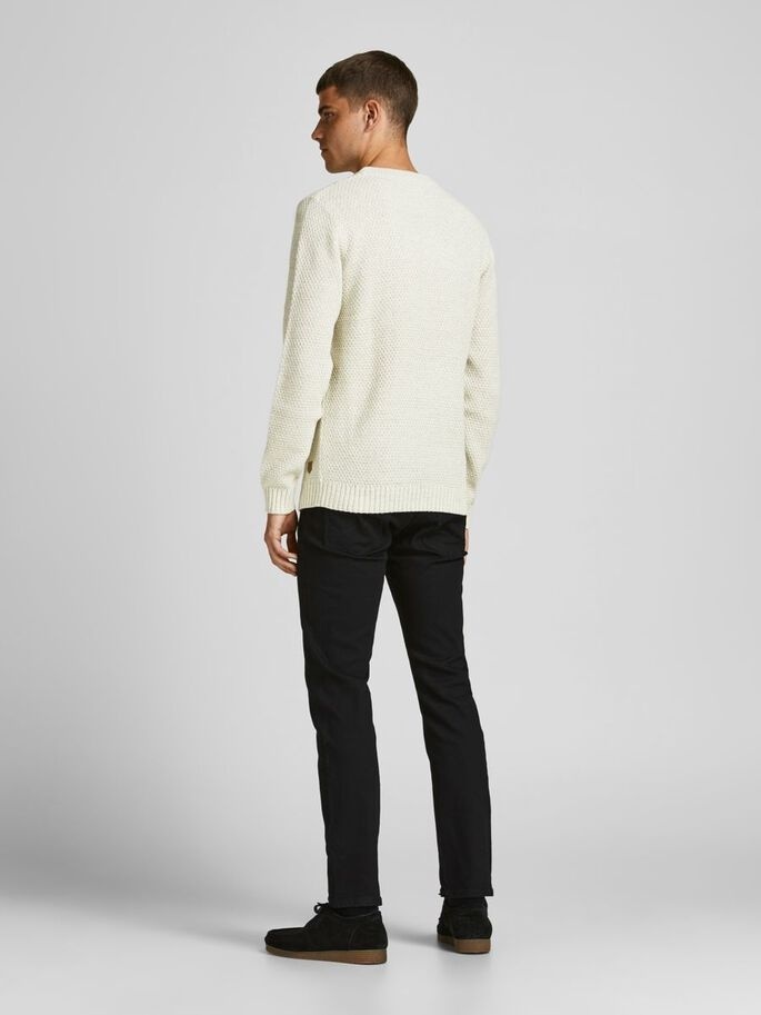 Пуловер JJCRAIG KNIT CREW NECK 12189968-Cloud Dancer Jack & Jones S Білий — фото 4