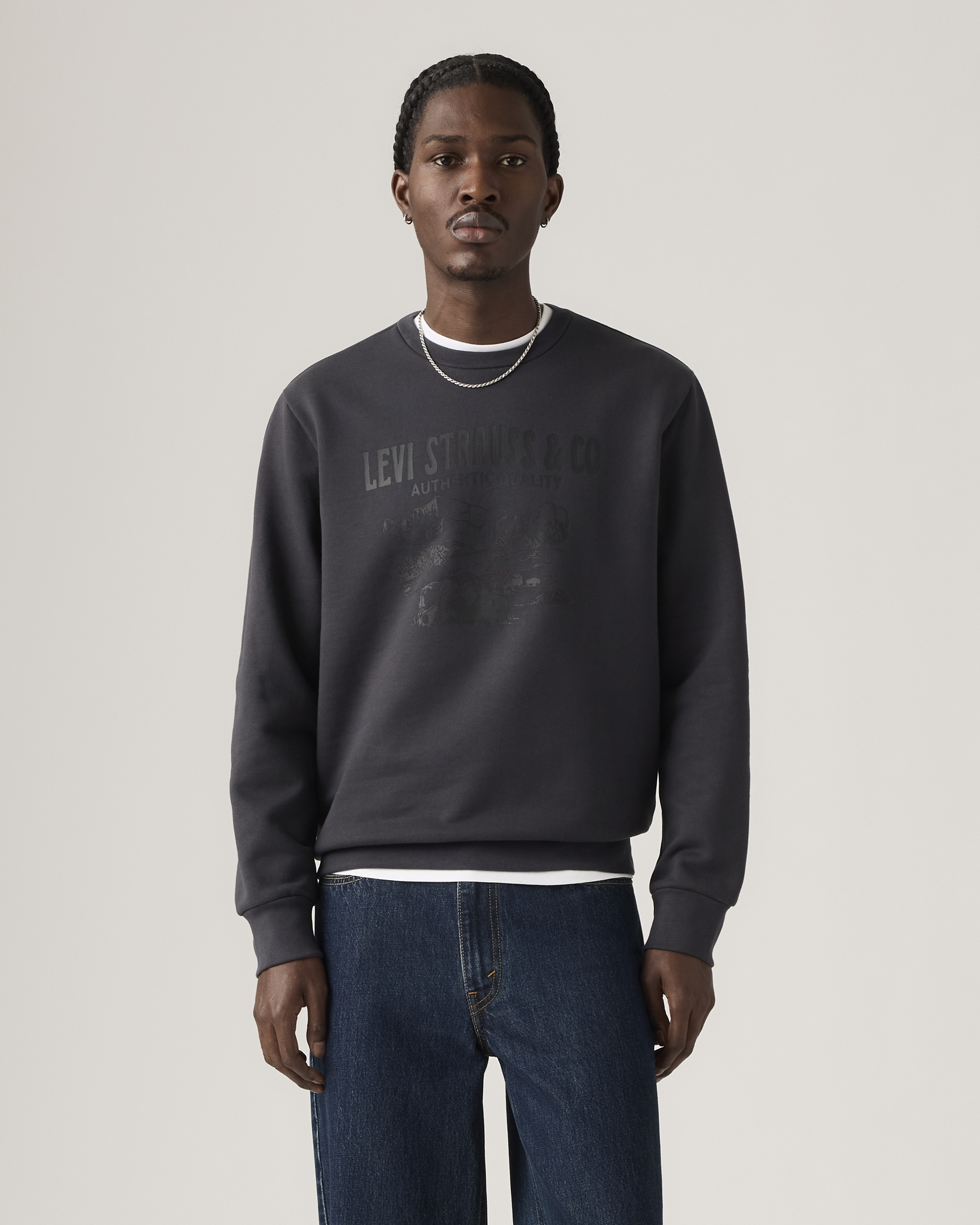 Чоловічий світшот на флісі Levi's з принтом 1159858641 — фото 1