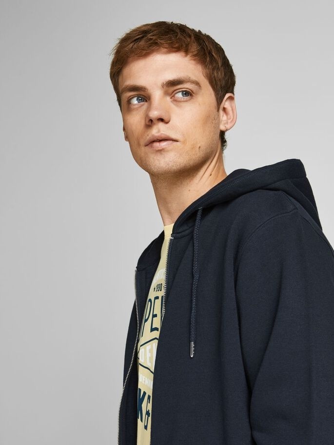 Толстовка JJESOFT BASIC SWEAT ZIP HOOD NOOS 12191895-Navy Blazer-Fit:REG FIT Jack & Jones XXL Темно-синій — фото 6