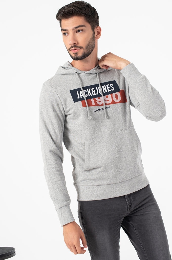 Толстовка JACSIMON LW SWEAT HOOD 12194721-Light Grey Melange Jack & Jones L Сірий — фото 3