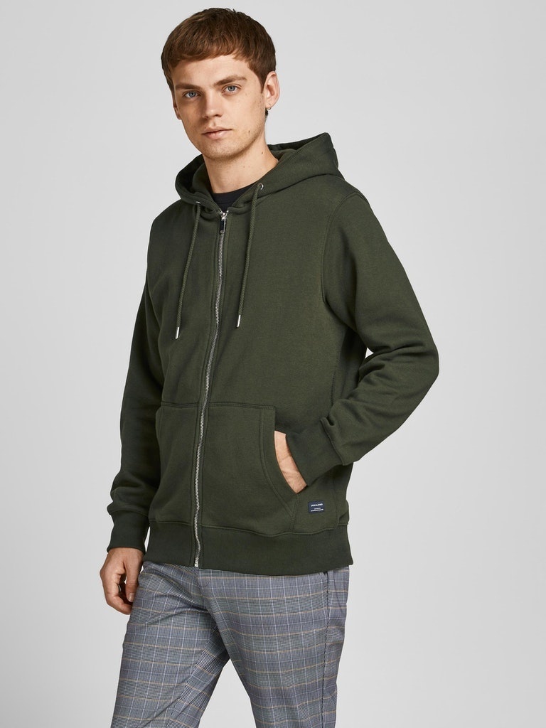 Толстовка JJESOFT BASIC SWEAT ZIP HOOD NOOS 12191895-Forest Night-Fit:REG FIT Jack & Jones XXL Зелений — фото 4