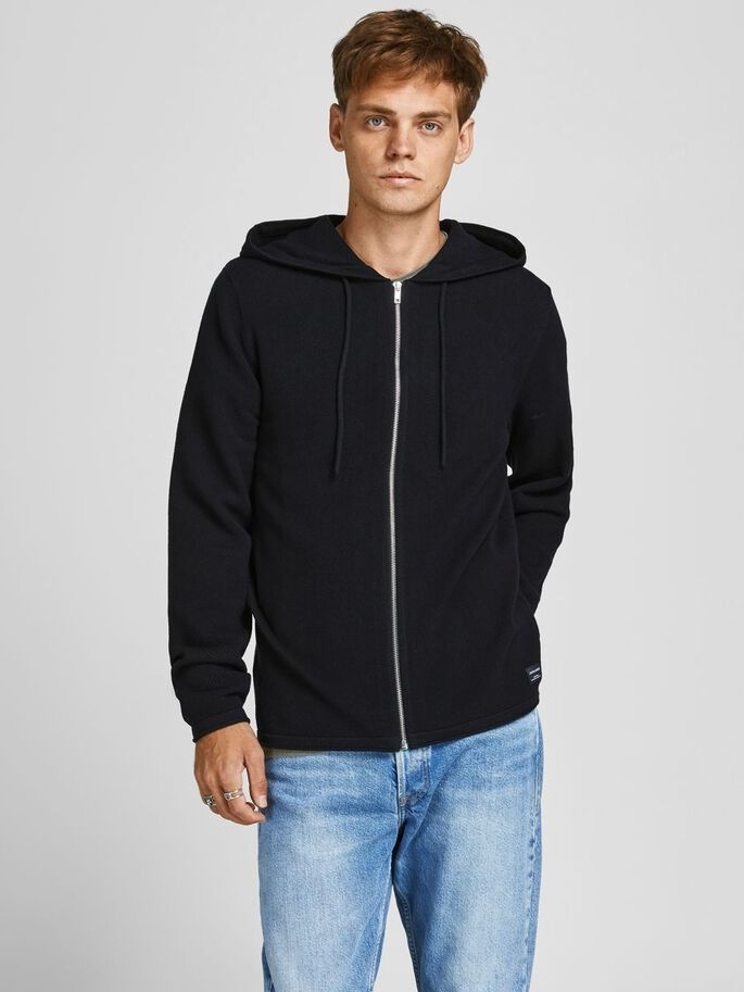 Пуловер JJEHILL KNIT CARDIGAN NOOS 12190154-Black Jack & Jones S Чорний — фото 4
