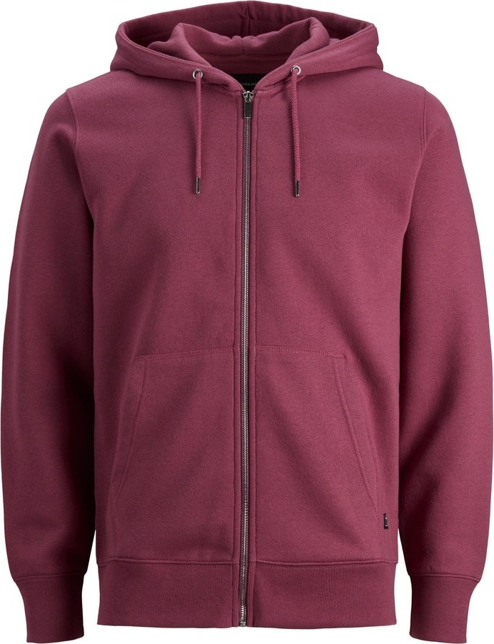 Толстовка JJESOFT BASIC SWEAT ZIP HOOD NOOS 12191895-Hawthorn Rose-Fit:REG FIT Jack & Jones L Бордовий — фото 3