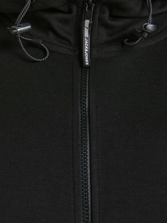 Толстовка JCOAIR SWEAT ZIP HOOD PS 12199271-Black Jack &amp; Jones PLUS 3XL Чорний — фото 5