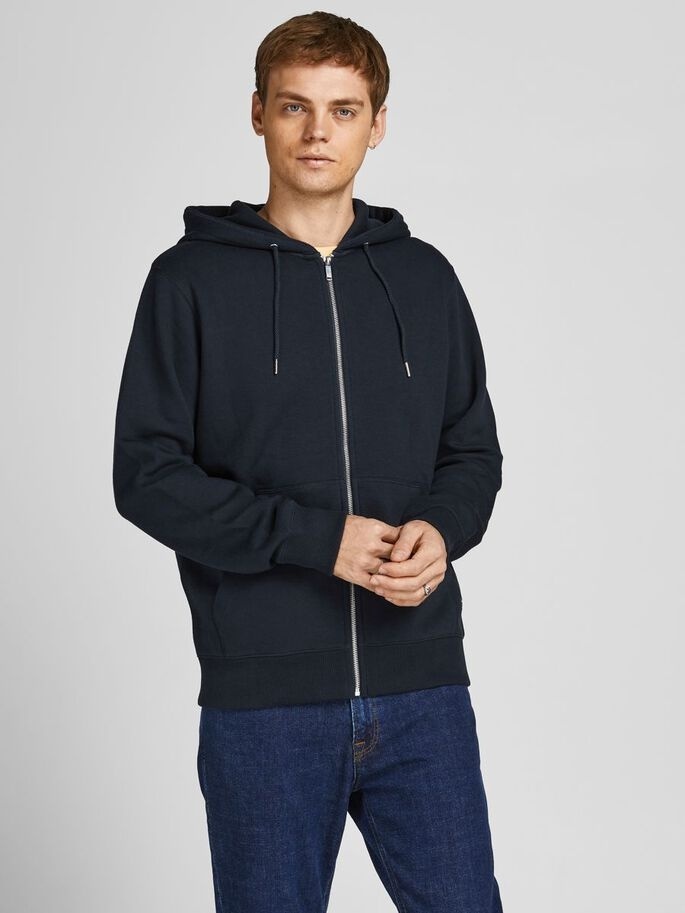 Толстовка JJESOFT BASIC SWEAT ZIP HOOD NOOS 12191895-Navy Blazer-Fit:REG FIT Jack & Jones XXL Темно-синій — фото 4