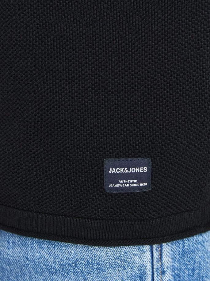 Пуловер JJEHILL KNIT CARDIGAN NOOS 12190154-Black Jack & Jones S Чорний — фото 7