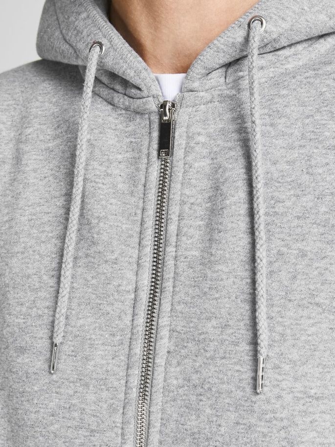 Толстовка JJESOFT BASIC SWEAT ZIP HOOD NOOS 12191895-Light Grey Melange-Fit:REG FIT Jack & Jones L Сірий — фото 6