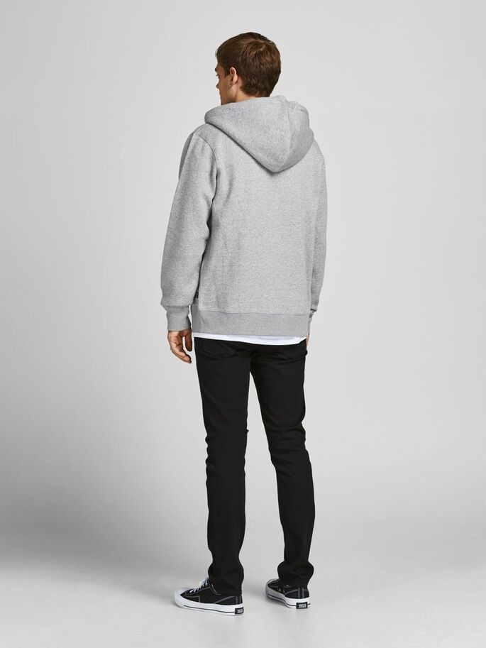 Толстовка JJESOFT BASIC SWEAT ZIP HOOD NOOS 12191895-Light Grey Melange-Fit:REG FIT Jack & Jones L Сірий — фото 5