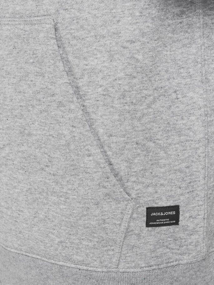 Толстовка JJESOFT BASIC SWEAT ZIP HOOD NOOS 12191895-Light Grey Melange-Fit:REG FIT Jack & Jones L Сірий — фото 7