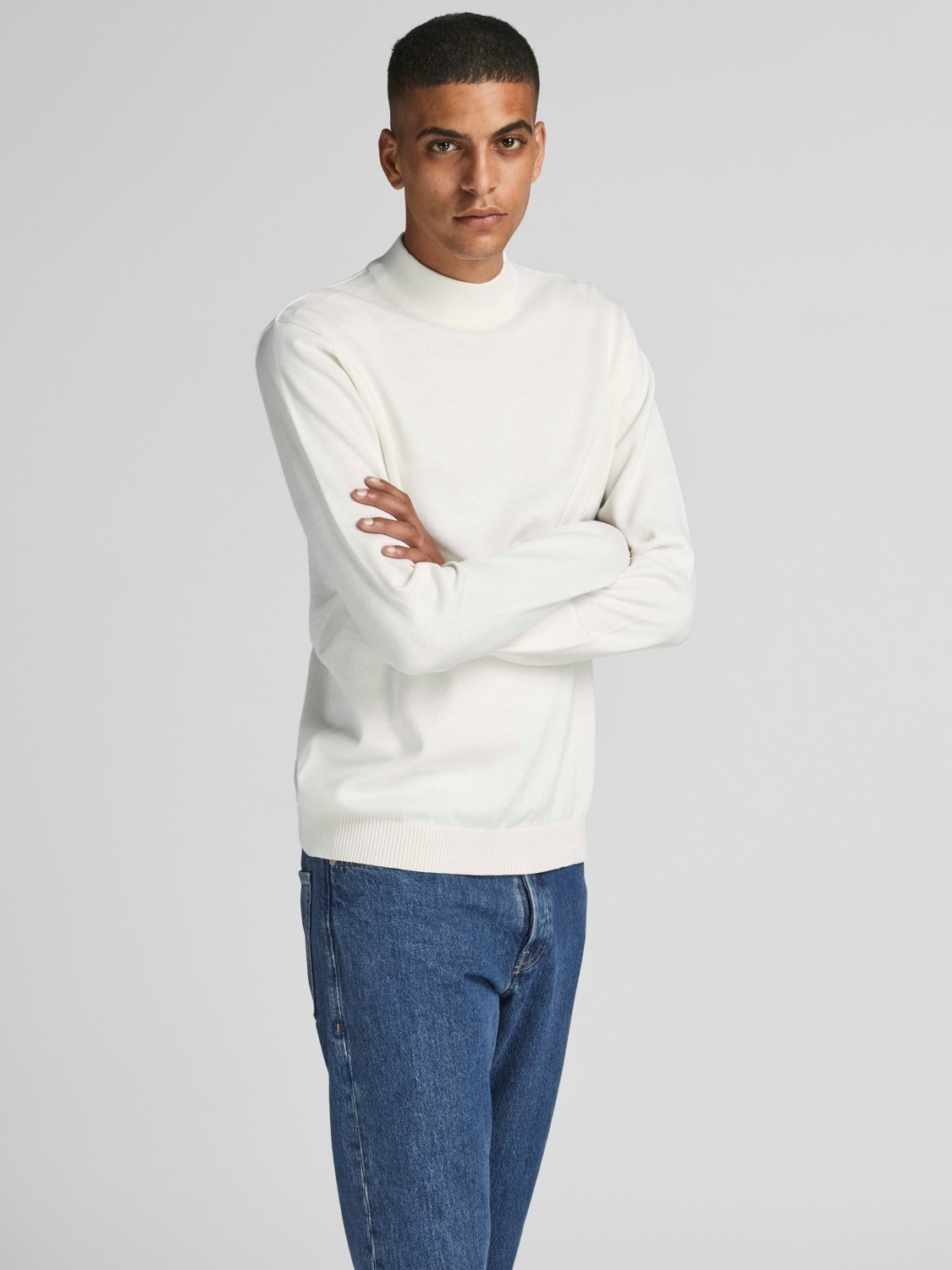 Водолазка JJEBASIC KNIT MOCK NECK NOOS 12190170-Cloud Dancer Jack & Jones XXL Білий — фото 5