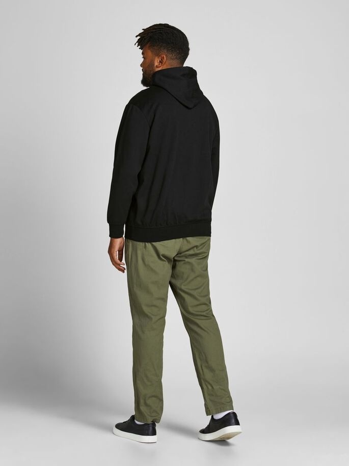 Толстовка JCOAIR SWEAT ZIP HOOD PS 12199271-Black Jack &amp; Jones PLUS 3XL Чорний — фото 3