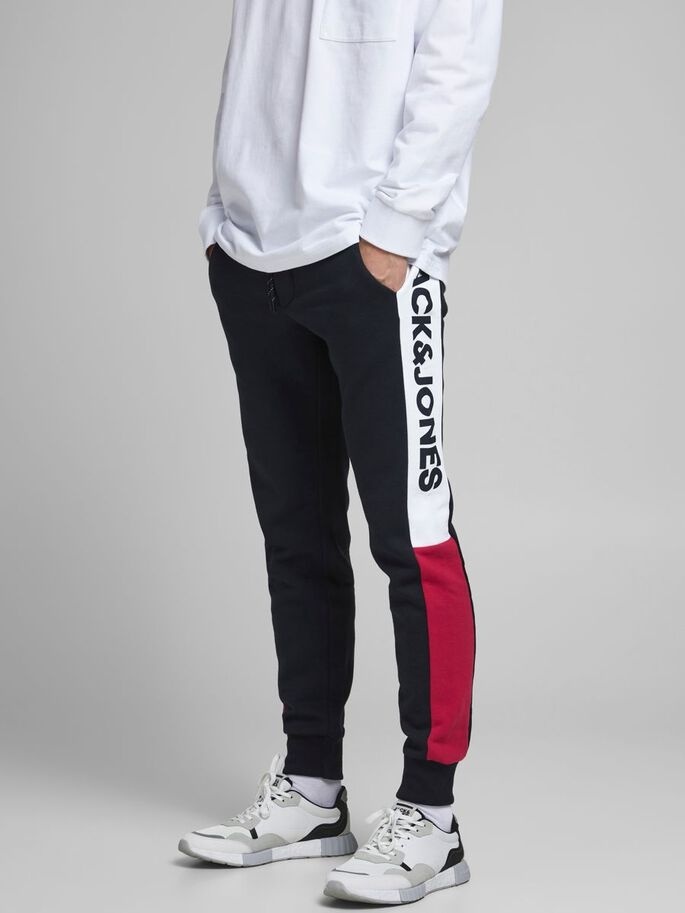 Спортивні штани JJIWILL LOGO JJBLOCKING SWEAT P. VG NOOS 12197199 Navy Blazer Jack & Jones L Темно-синій — фото 3