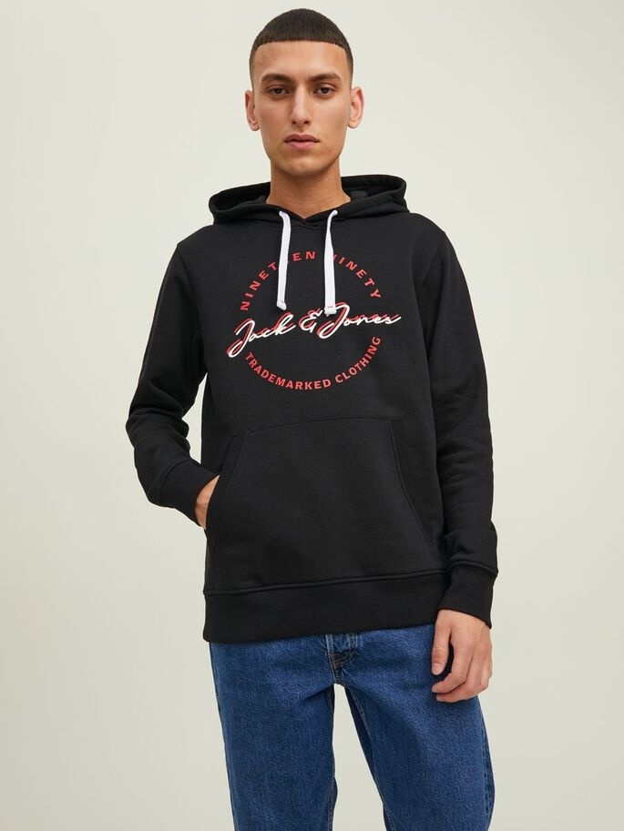 Худі JJSTAMP SWEAT HOOD 12211551-Black Jack & Jones XXL Чорний — фото 2