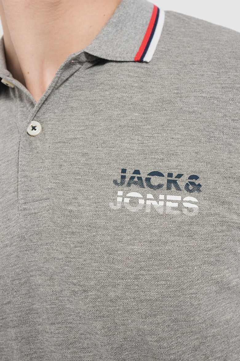 Поло JJATLAS POLO SS 12221012-Light Grey Melange Jack & Jones M Сірий — фото 6