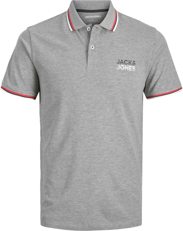 Поло JJATLAS POLO SS 12221012-Light Grey Melange Jack & Jones M Сірий — фото 3