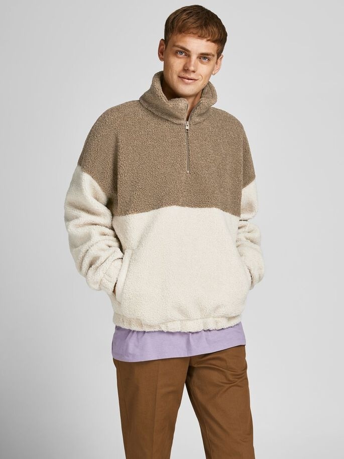 Толстовка JORMACAN SWEAT HOOD 12200198-Malt Ball-Fit:OVERSIZE/CUT Jack & Jones L Бежевий — фото 3