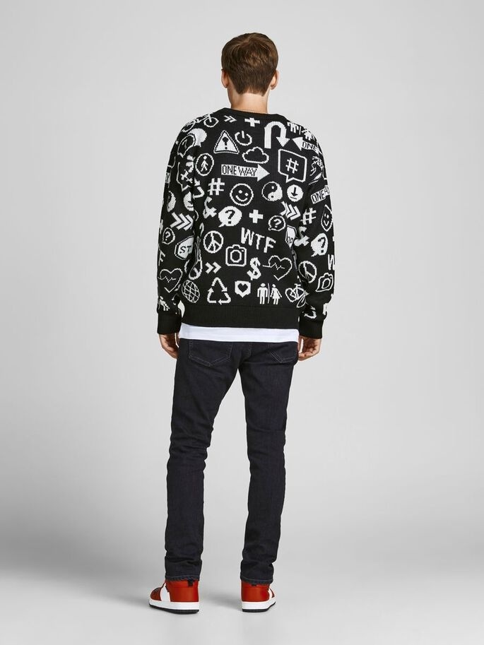 Пуловер JORINFO KNIT CREW NECK KA KNT21 12206845-Black-Fit:WIDE Jack & Jones XXL Чорний — фото 4