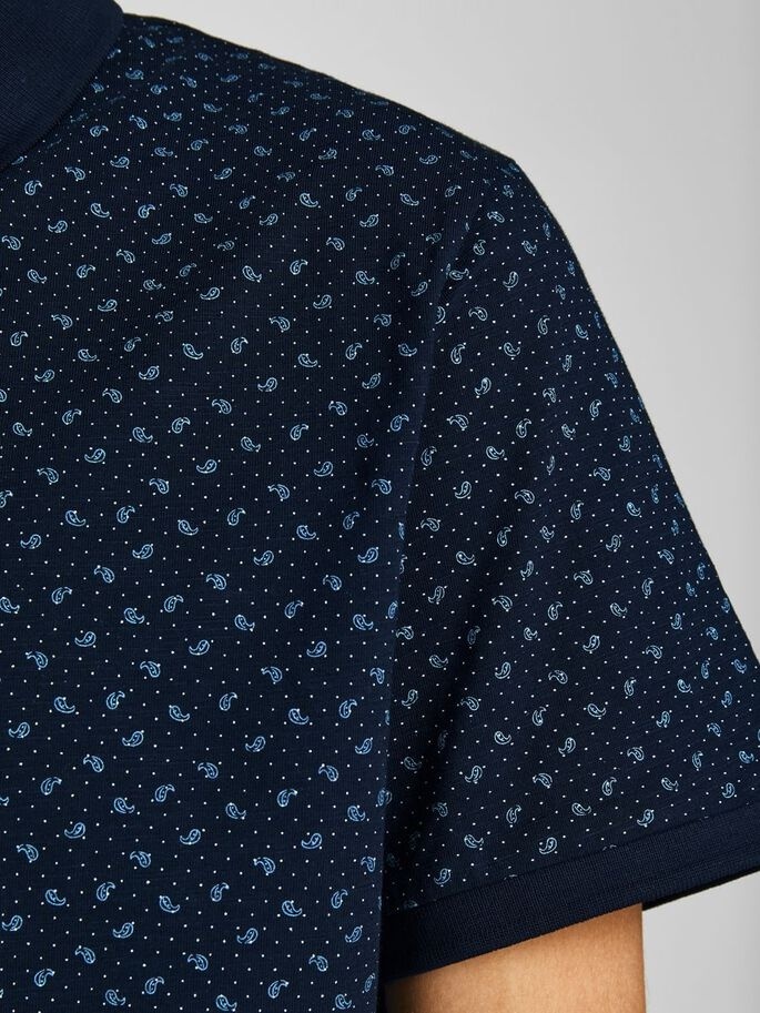 Поло JJEJACK DETAIL POLO SS NOOS 12201315-Navy Blazer-AOP:Full Body Jack & Jones L Темно-синій — фото 6