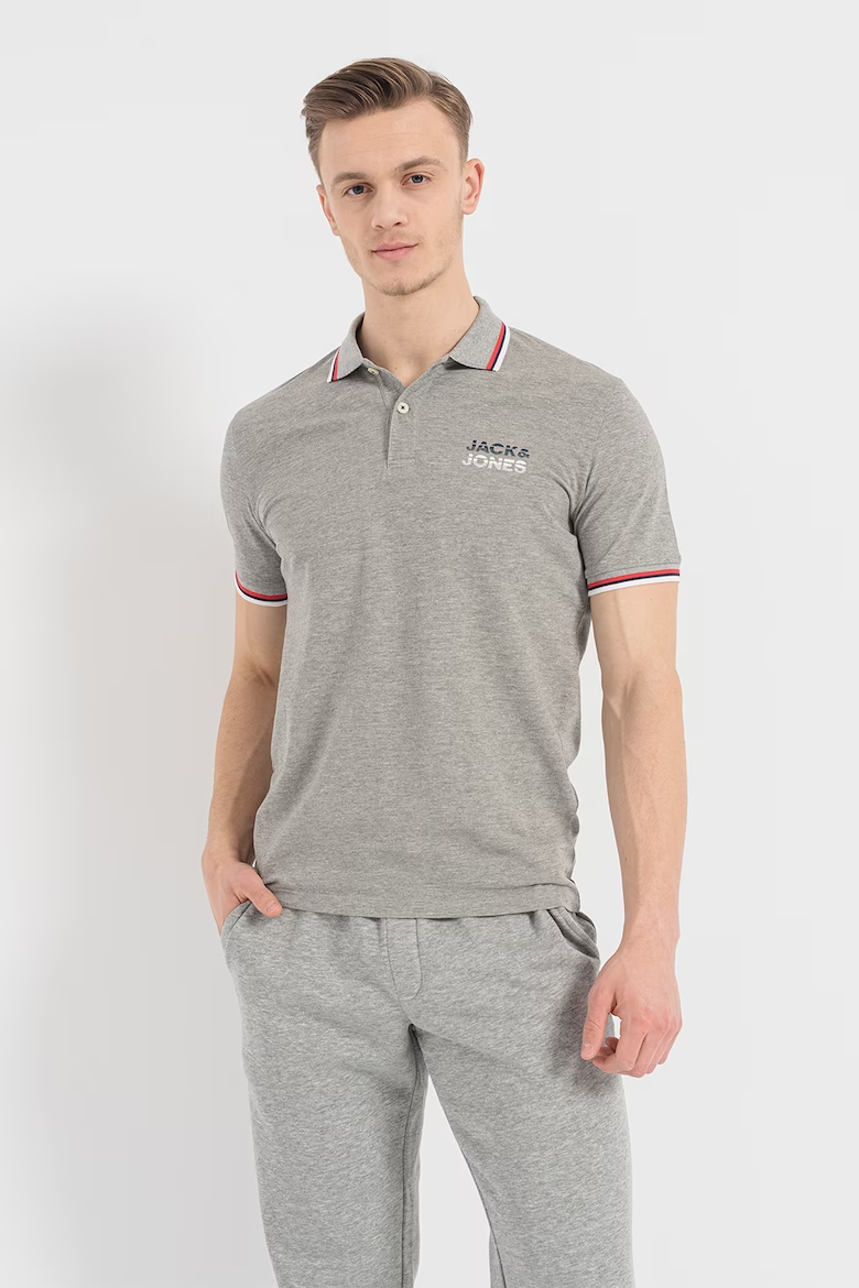 Поло JJATLAS POLO SS 12221012-Light Grey Melange Jack & Jones M Сірий — фото 4