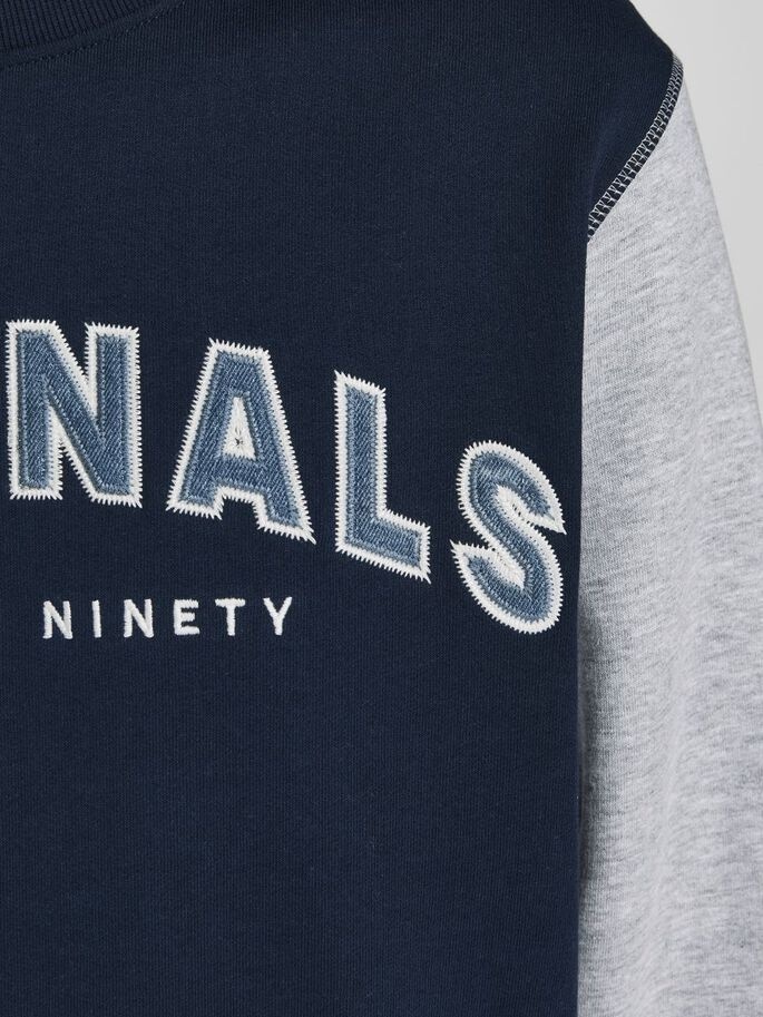 Світшот JORREWORKED SWEAT CREW NECK LTN 12207365-Navy Blazer-Fit:AUTHENTIC CROP Jack & Jones M Темно-синій — фото 5