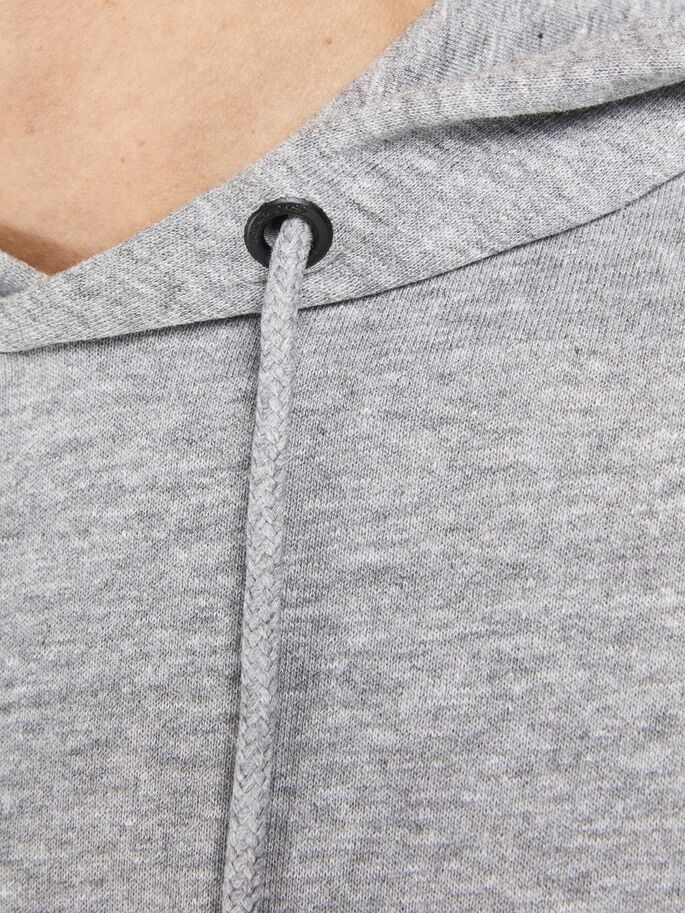 Толстовка JJESHARK SWEAT HOOD NOOS 12205081-Light Grey Melange-Print:Navy Blazer Jack & Jones XXL Сірий — фото 6