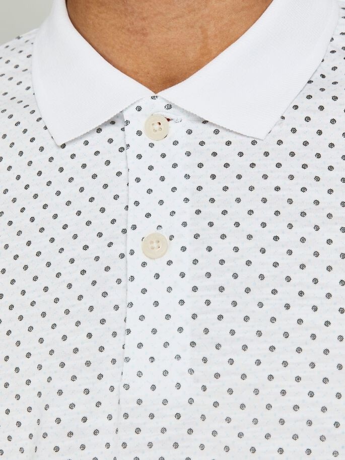 Поло JJEJACK DETAIL POLO SS NOOS 12201315-White-AOP:Full Body Jack & Jones S Білий — фото 5