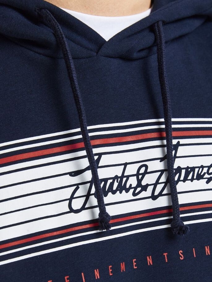Толстовка JJLEO SWEAT HOOD 12200768-Navy Blazer Jack & Jones M Темно-синій — фото 6