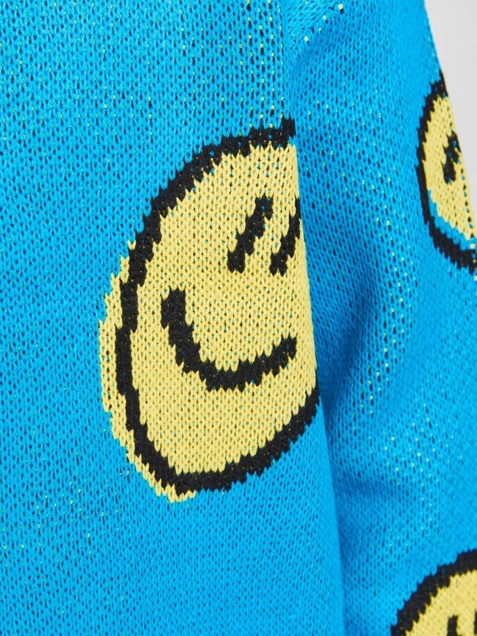 Пуловер JORSMILE KNIT CREW NECK KA KNT21 12206857-Hawaiian Ocean-Fit:WIDE Jack & Jones M Блакитний — фото 6