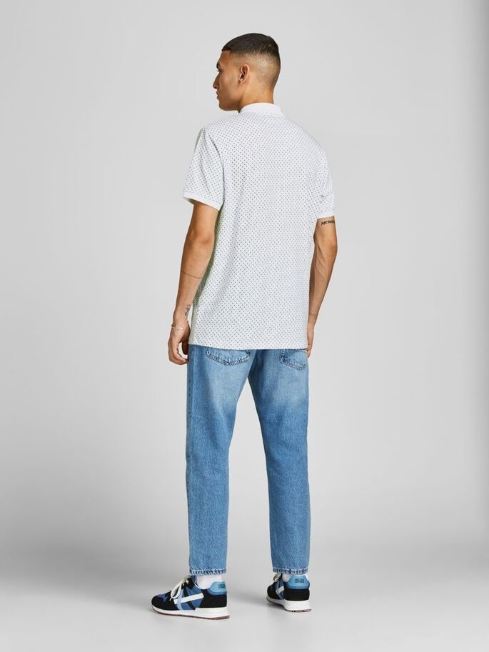 Поло JJEJACK DETAIL POLO SS NOOS 12201315-White-AOP:Full Body Jack & Jones S Білий — фото 4