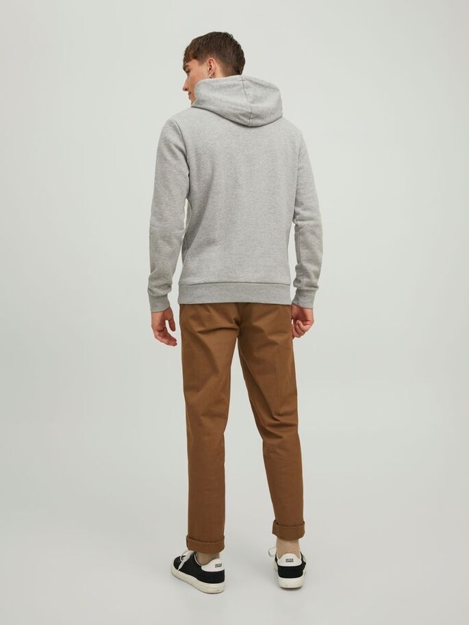 Худі JJLOCK SWEAT HOOD 12213245-Light Grey Melange SMALL Jack & Jones XXL Сірий — фото 3
