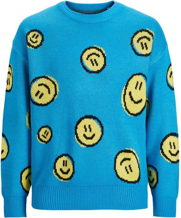 Пуловер JORSMILE KNIT CREW NECK KA KNT21 12206857-Hawaiian Ocean-Fit:WIDE Jack & Jones M Блакитний — фото 7