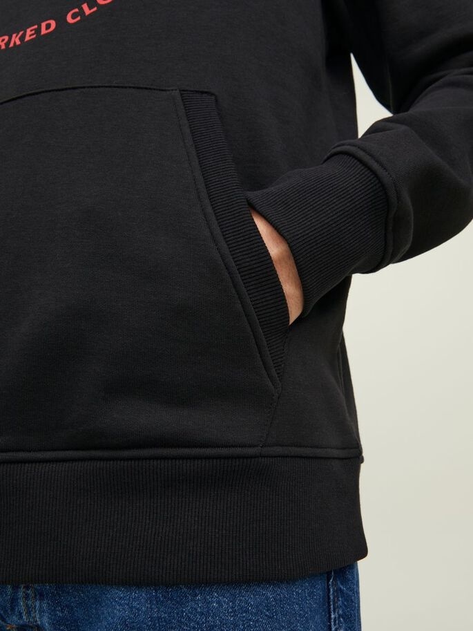 Худі JJSTAMP SWEAT HOOD 12211551-Black Jack & Jones XXL Чорний — фото 5