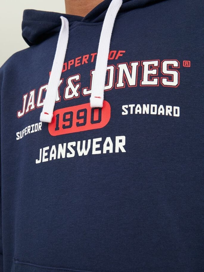 Худі JJSTAMP SWEAT HOOD 12211551-Navy Blazer Jack & Jones XXL Темно-синій — фото 4