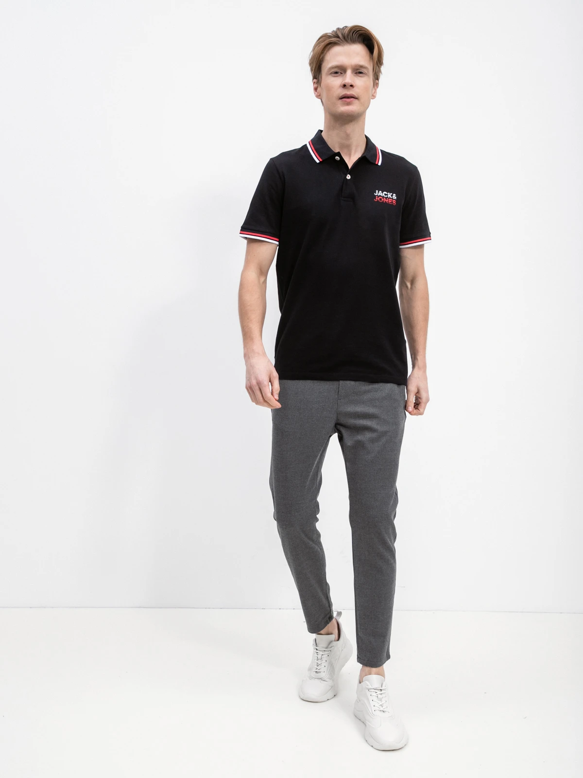 Поло JJATLAS POLO SS 12221012-Black Jack & Jones M Чорний — фото 7