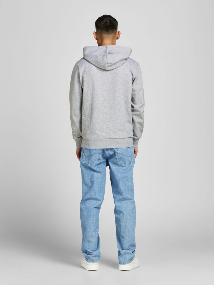 Толстовка JJLEO SWEAT HOOD 12200768-Light Grey Melange Jack & Jones S Сірий — фото 5