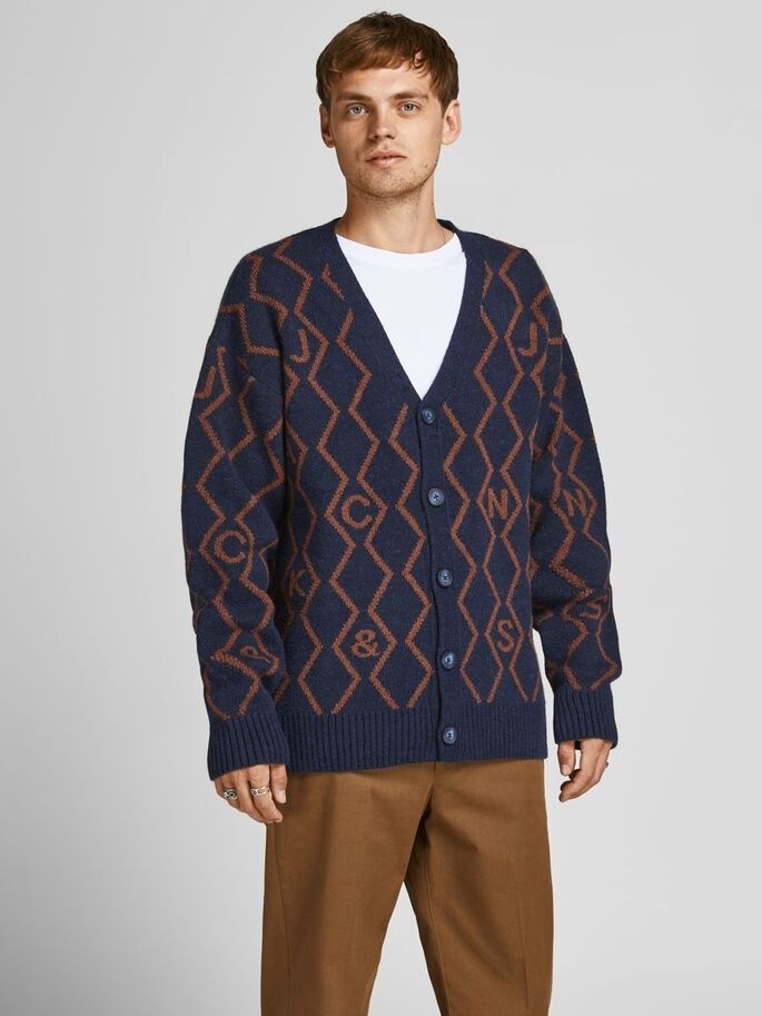 Кардиган JORSNAKE KNIT CARDIGAN KA KNT21 12206819-Navy Blazer-Fit:BOX Jack & Jones XXL Темно-синій — фото 2